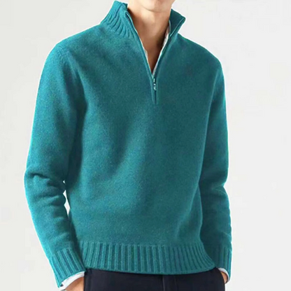 Carter & Mason Herren Half-Zip Wollpullover – Lässiger Strickpullover Jumper