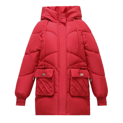 MonAmi - Parka Winterjacke Damen mit Kapuze und Taschen, warm gefüttert und stylisch