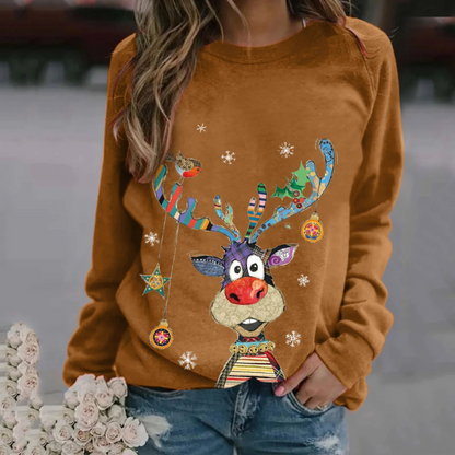 Cheerup - Weihnachtspullover mit kreativem Rentier-Design und weihnachtlichem Stil