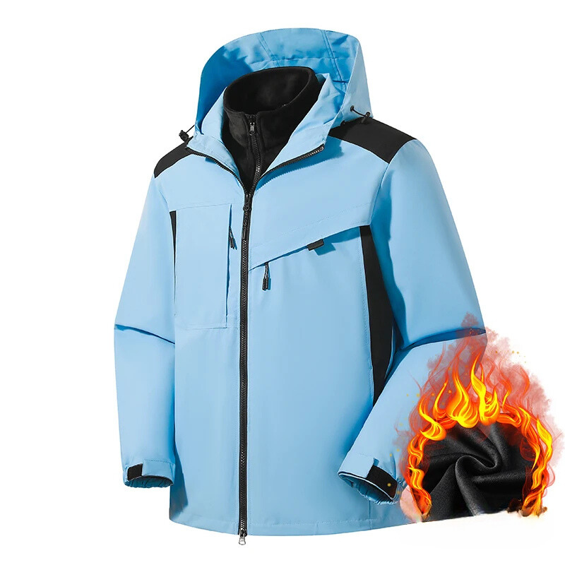 Windurx - Wasserdichter Wintermantel Männer, isolierte Outdoorjacke mit Kapuze