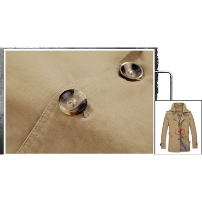 Charman - Langer Mantel Herren – Eleganter Trenchcoat mit Knopfleiste