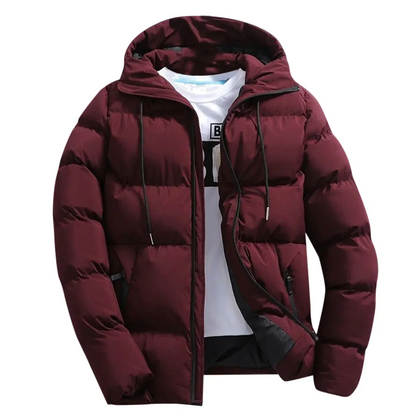 Praflox - Puffer Jacke Herren - Warme Winterjacke mit Kapuze und Steppdesign