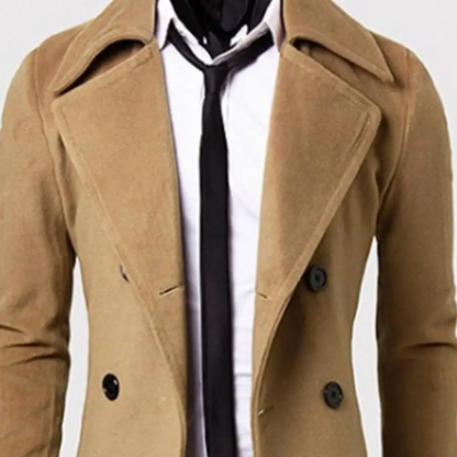 Vintrom - Mantel Jacke Herren – Langer Doppelreiher Trenchcoat, Klassischer Wintermantel