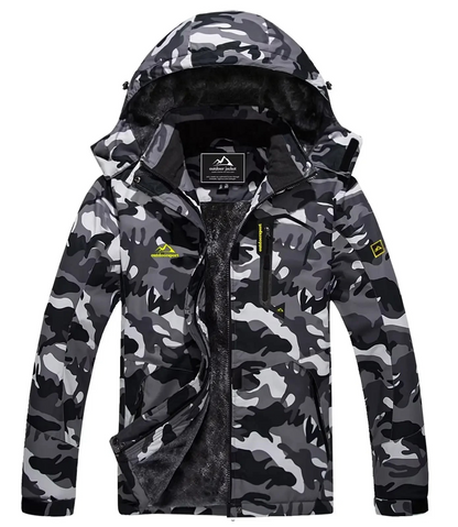 Arcticy - Wasserdichter Wintermantel Damen – Gefütterte Jacke mit Camouflage-Design