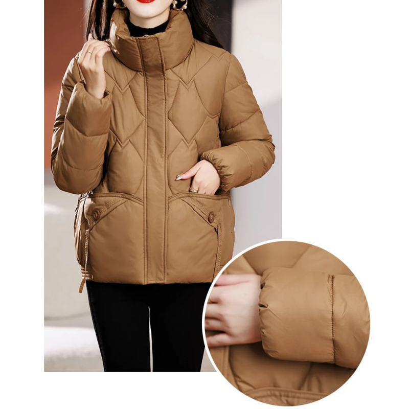 WeichDa - Daunenjacke Damen - Leichte Steppjacke, Warm, Kurz, Mit Hohem Kragen