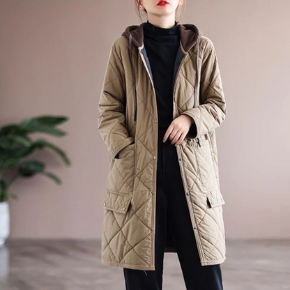 Wintera - Lange Gesteppte Jacke für Damen mit Kapuze und Taschen im Oversize-Look