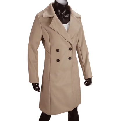 Chicdam - Klassischer Doppelreiher Mantel Jacke Damen – Eleganter Herbstmantel