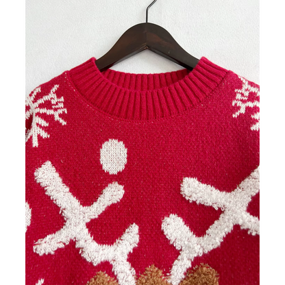 Sweevor - Weihnachtspullover mit Rentier-Motiv und festlichem Strickdesign