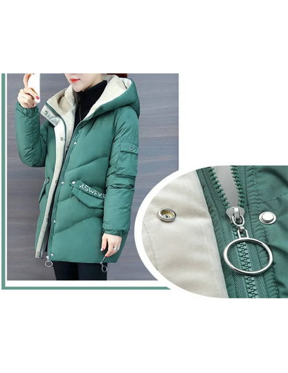 NordLux - Damenmantel Jacke - Warme Kapuzenjacke mit Taschen und Reißverschluss