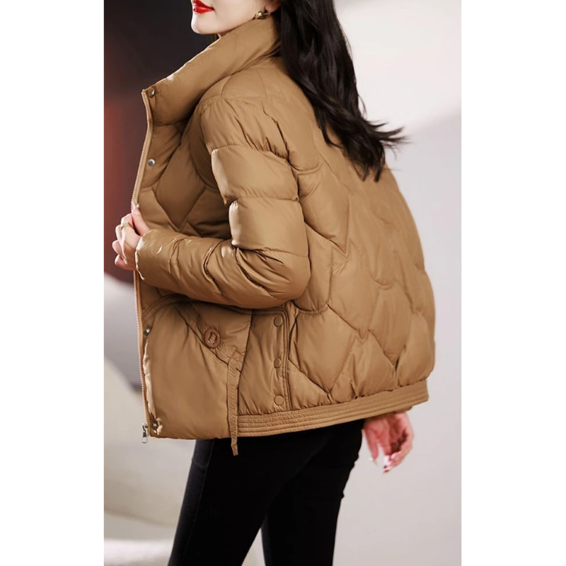 WeichDa - Daunenjacke Damen - Leichte Steppjacke, Warm, Kurz, Mit Hohem Kragen