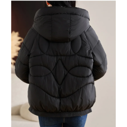 ChicZen - Damenmantel Jacke - Stepp Winterjacke mit Kapuze und Reißverschluss