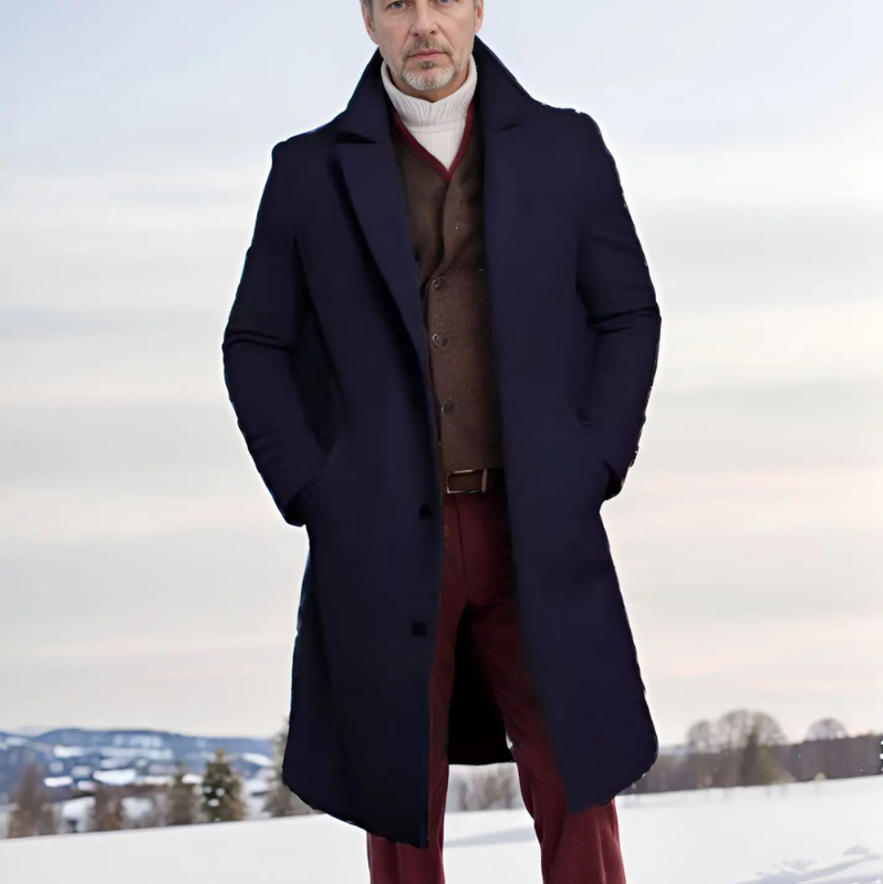 Brixman - Mantel Jacke Herren Lang – Eleganter Wintermantel, Klassischer Wollmantel