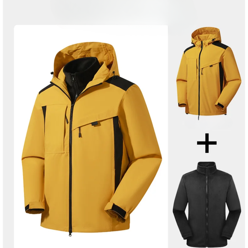 Windurx - Wasserdichter Wintermantel Männer, isolierte Outdoorjacke mit Kapuze