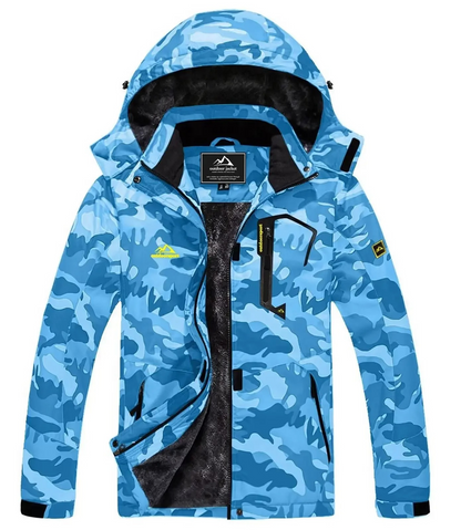 Arcticy - Wasserdichter Wintermantel Damen – Gefütterte Jacke mit Camouflage-Design