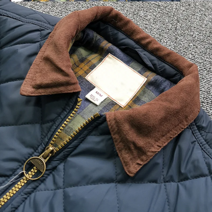 Apleron - Steppjacke Herren mit Reißverschluss – Übergangsjacke mit Cordkragen und Taschen