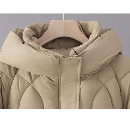 ChicZen - Damenmantel Jacke - Stepp Winterjacke mit Kapuze und Reißverschluss