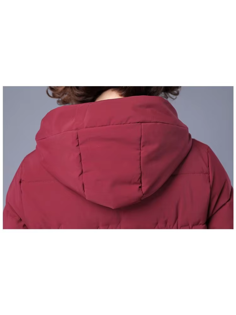 Quilore - Damen Gesteppte Jacke mit Kapuze und Taschen, Wintermantel Langschnitt