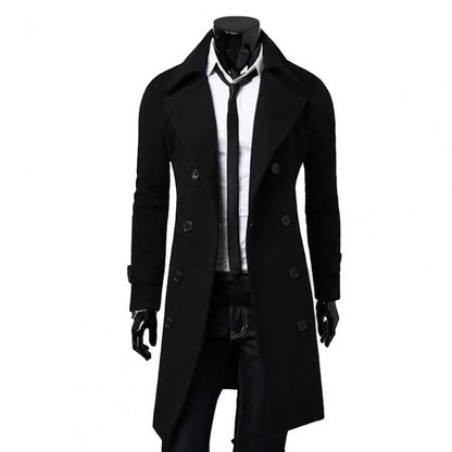 Vintrom - Mantel Jacke Herren – Langer Doppelreiher Trenchcoat, Klassischer Wintermantel