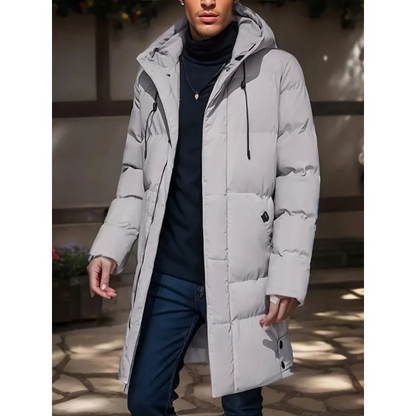 Puffilo - Pufferjacke Herren – Warmer Wintermantel mit Kapuze und Taschen