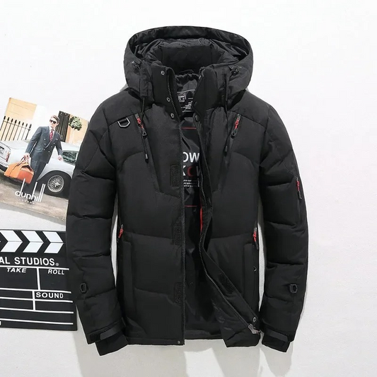 Stahron - Puffer Jacke Herren - Warme Winterjacke mit Kapuze und Taschen