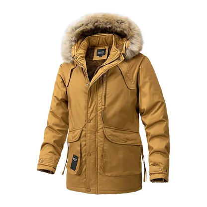 Nordmax - Parka Winterjacke Herren - Warm Gefüttert mit Abnehmbarer Kapuze