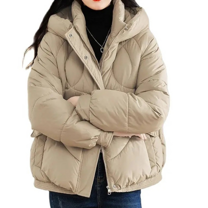 ChicZen - Damenmantel Jacke - Stepp Winterjacke mit Kapuze und Reißverschluss