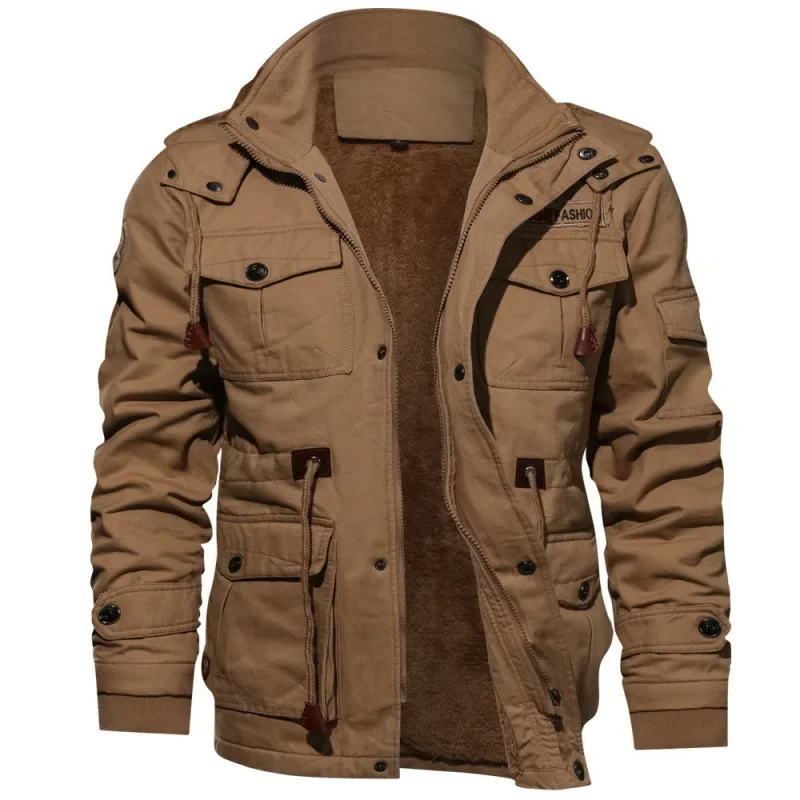 Virtsen - Lederjacke Herren - Warme Outdoor-Jacke mit Fleece-Innenfutter