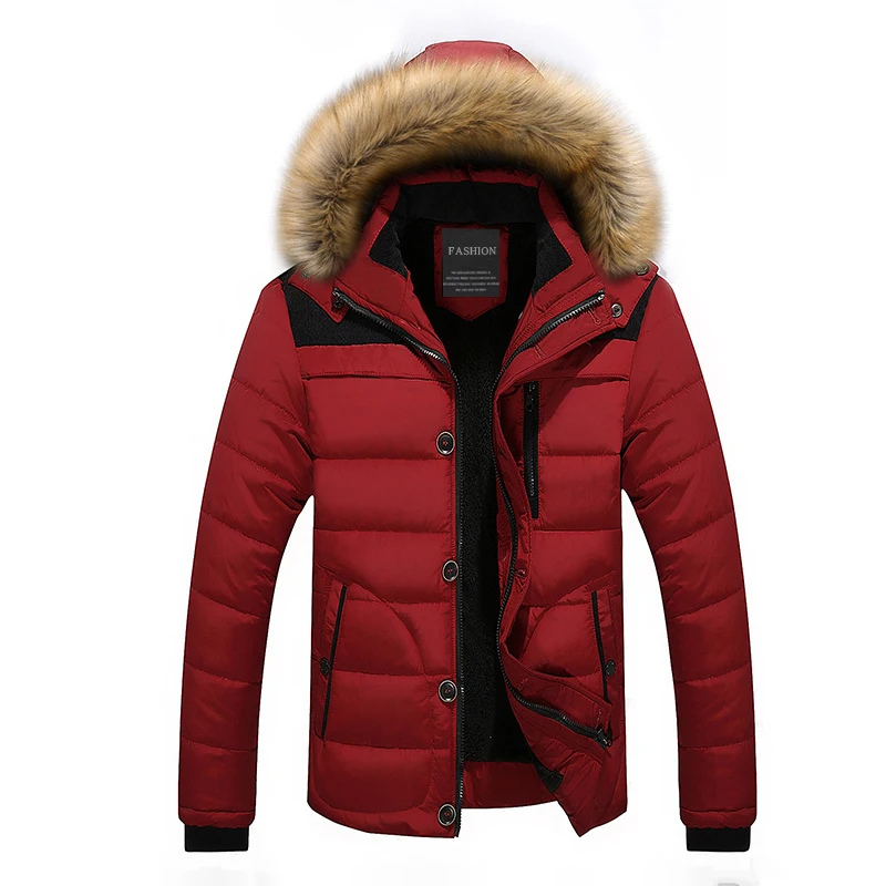 Bergman - Parka Winterjacke Herren mit Kapuze, Fellkragen und wasserabweisendem Material