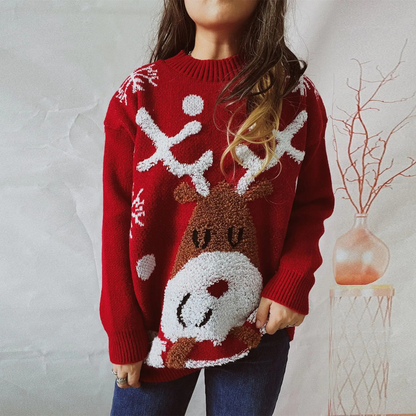 Sweevor - Weihnachtspullover mit Rentier-Motiv und festlichem Strickdesign