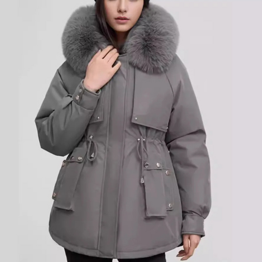 MonAmi - Parka Winterjacke Damen mit Kunstpelzkragen, warm und wasserdicht