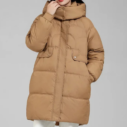 MonAmi - Parka Winterjacke Damen mit Kapuze, lang und gefüttert, warm und winddicht