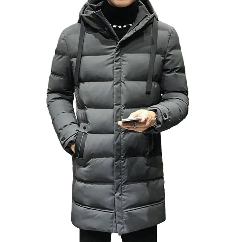 Brenlox - Puffer Jacke Herren - Lange Winterjacke mit Kapuze und Windschutz