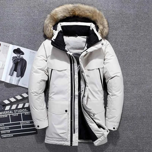 Sturmer - Parka Winterjacke Herren mit Fellkapuze, warmem Innenfutter und Taschen