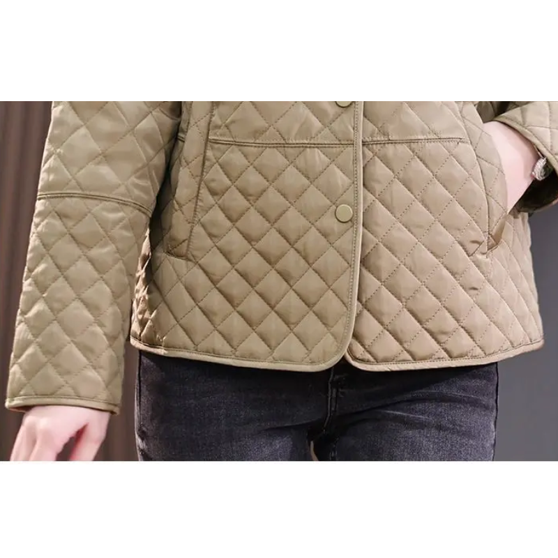 Quiluxe - Elegante Gesteppte Jacke für Damen mit Kragen und Knopfleiste