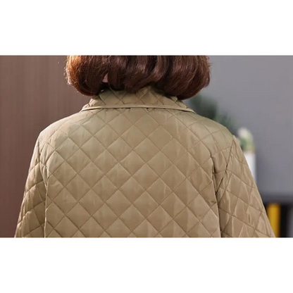 Quiluxe - Elegante Gesteppte Jacke für Damen mit Kragen und Knopfleiste