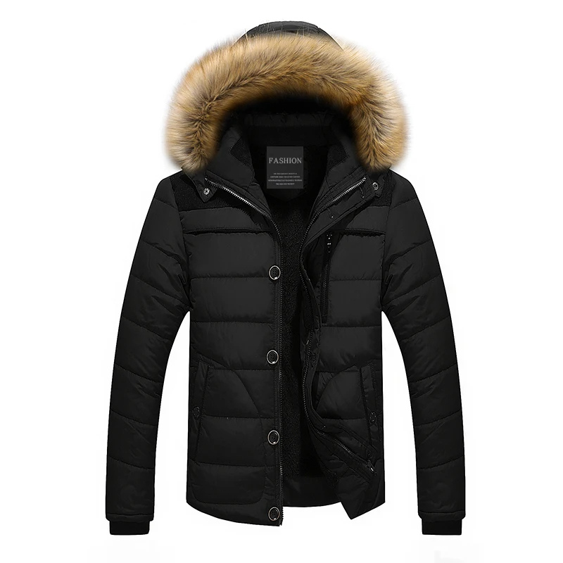 Bergman - Parka Winterjacke Herren mit Kapuze, Fellkragen und wasserabweisendem Material