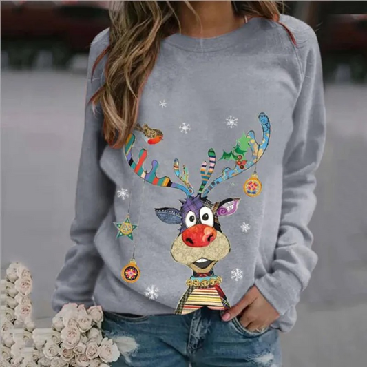 Cheerup - Weihnachtspullover mit kreativem Rentier-Design und weihnachtlichem Stil