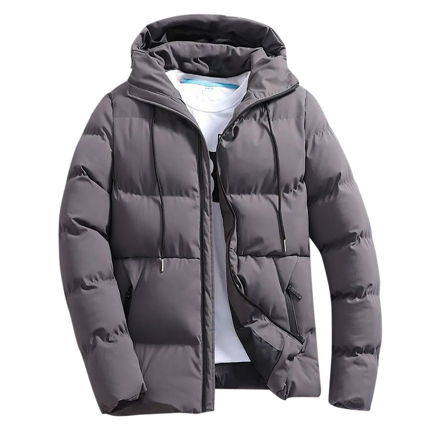 Wintero - Pufferjacke Herren – Warme Kapuzenjacke mit Reißverschluss und Taschen