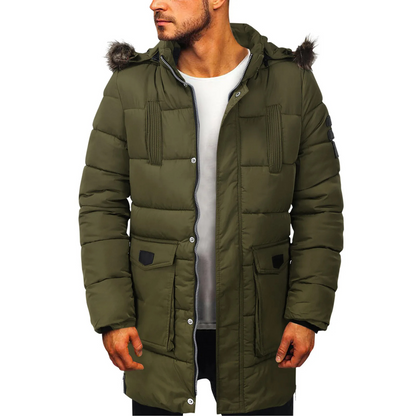 Bergtex - Parka Winterjacke Herren - Lang, Warm Gefüttert, Mit Kapuze