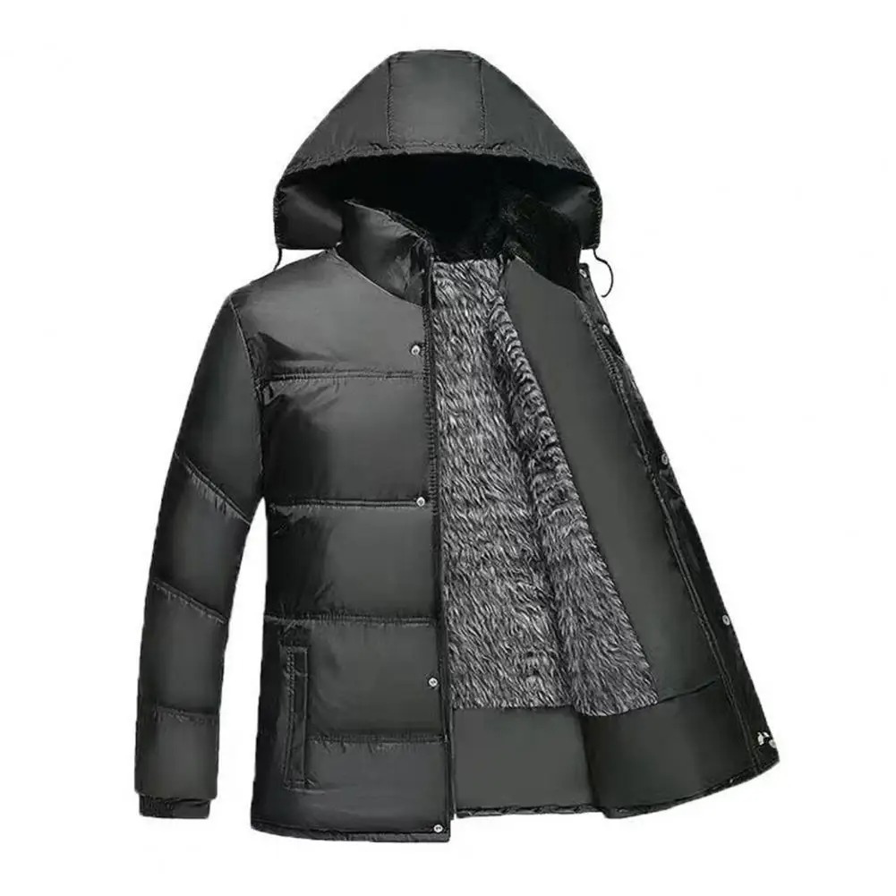 Bravrok - Puffer Jacke Herren - Winterjacke mit Kunstfellfutter und Kapuze