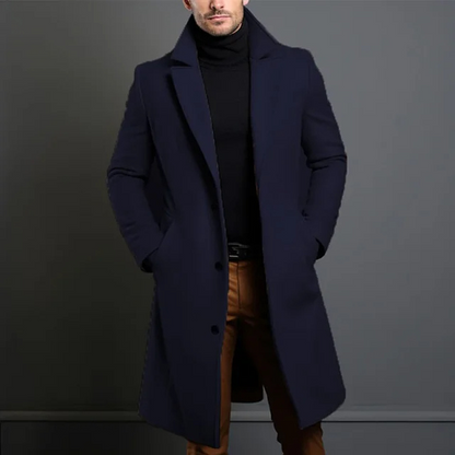 Urbanex - Mantel Jacke Herren Lang – Eleganter Wollmantel für Winter, Klassischer Schnitt