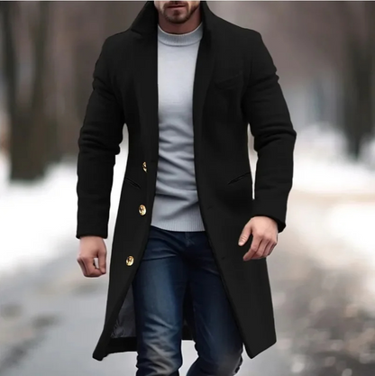 Brixman - Mantel Jacke Herren Lang – Eleganter Wintermantel, Klassischer Wollmantel