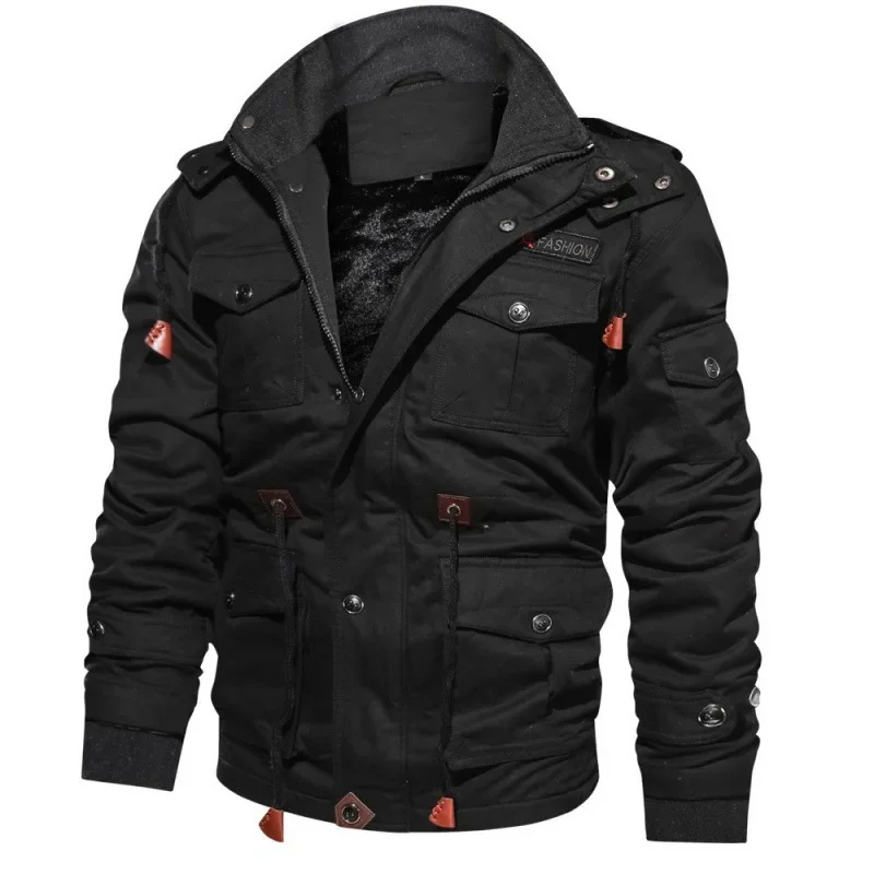 Virtsen - Lederjacke Herren - Warme Outdoor-Jacke mit Fleece-Innenfutter