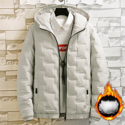 Silvonx - Gewattierte Jacke Herren – Winterjacke mit Kapuze und Reißverschlusstaschen