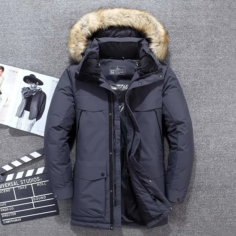 Sturmer - Parka Winterjacke Herren mit Fellkapuze, warmem Innenfutter und Taschen