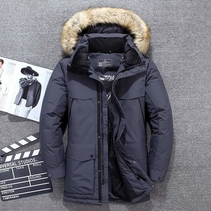 Sturmer - Parka Winterjacke Herren mit Fellkapuze, warmem Innenfutter und Taschen