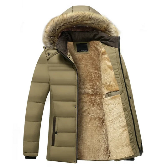 Alpenix - Parka Winterjacke Herren mit Fellfutter, Kapuze und winddichtem Design