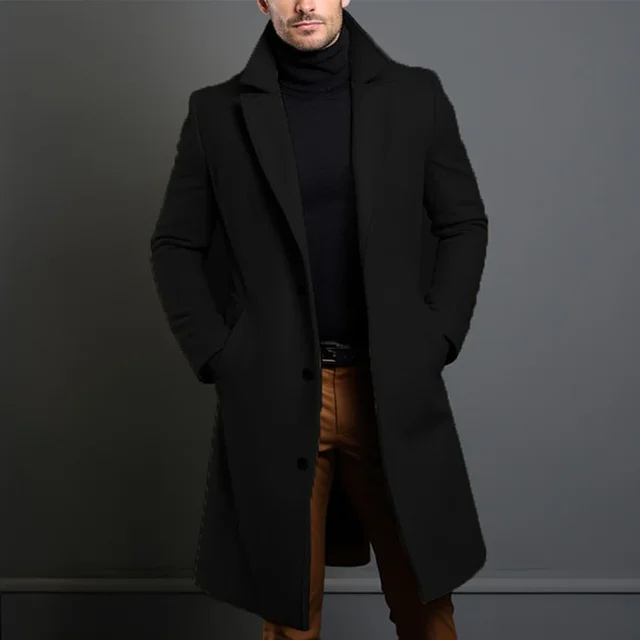 Wurstein - Mantel Jacke Herren – Eleganter Wollmantel, Langer Wintermantel im Slim Fit Design