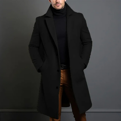 Urbanex - Mantel Jacke Herren Lang – Eleganter Wollmantel für Winter, Klassischer Schnitt