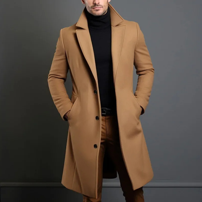 Brixman - Mantel Jacke Herren Lang – Eleganter Wintermantel, Klassischer Wollmantel